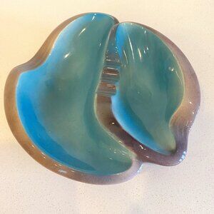 Stunning Vintage Art Deco Ceramic Ashtray - Turquoise / Teal - Trinkets